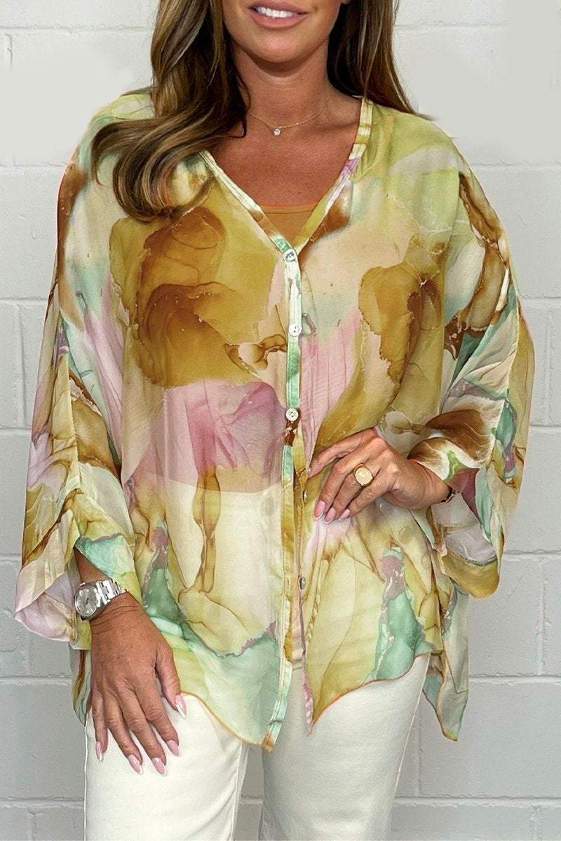 Maelle - Luchtige Chiffon Blouse met Bloemenprint Dames