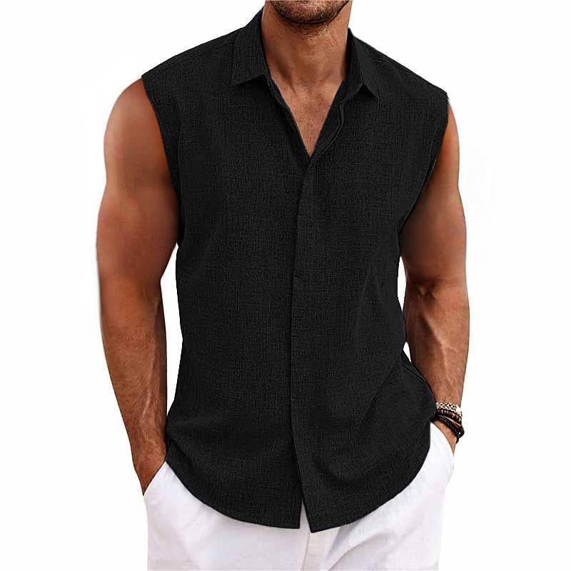 Bruno - Zomerse Linnen Tanktop Overhemd Heren