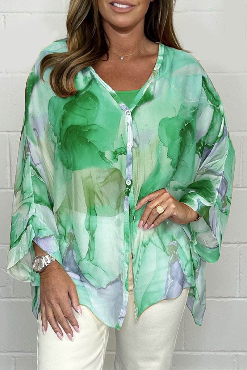 Maelle - Luchtige Chiffon Blouse met Bloemenprint Dames