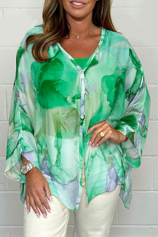 Maelle - Luchtige Chiffon Blouse met Bloemenprint Dames