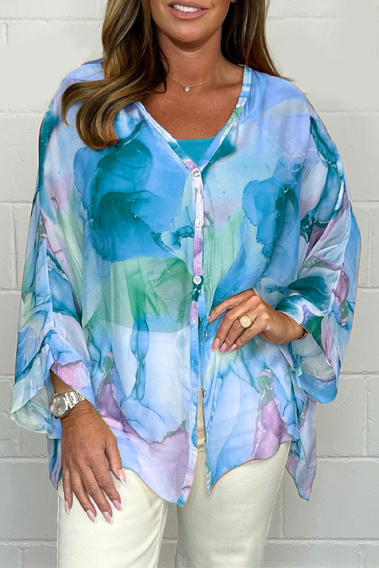 Maelle - Luchtige Chiffon Blouse met Bloemenprint Dames