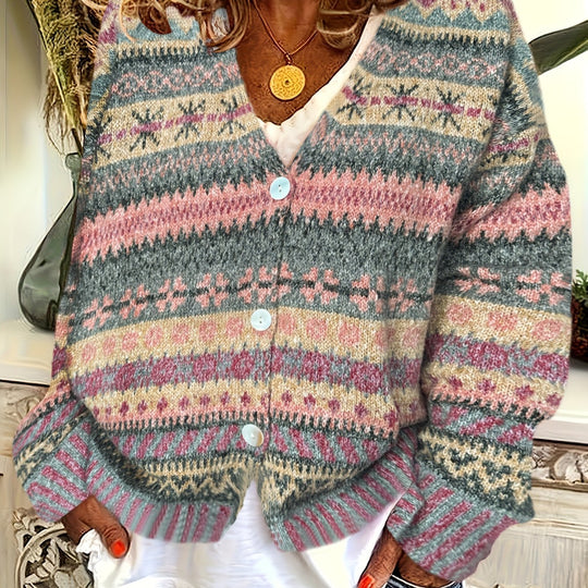 Lotte - Stijlvol Vintage Gebreid Knopen Vest