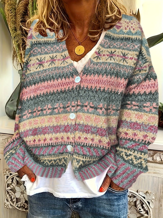 Lotte - Stijlvol Vintage Gebreid Knopen Vest