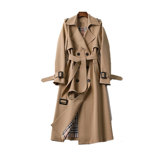 Trenchcoat Voor Dames Met Dubbele Rij Knopen