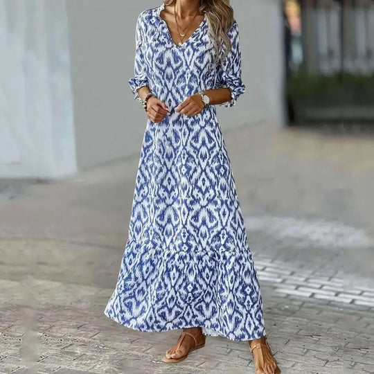 Vera - Elegante Maxi Jurk met Print Dames