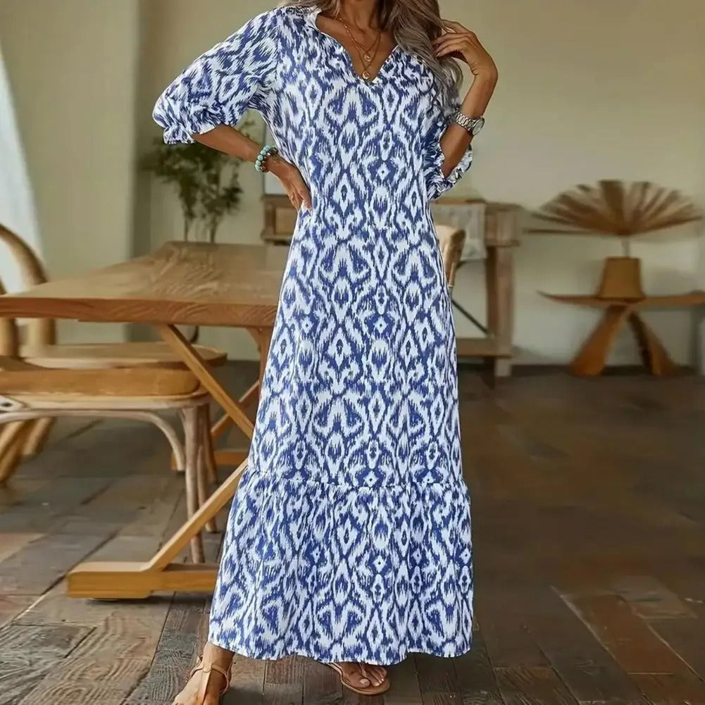 Vera - Elegante Maxi Jurk met Print Dames