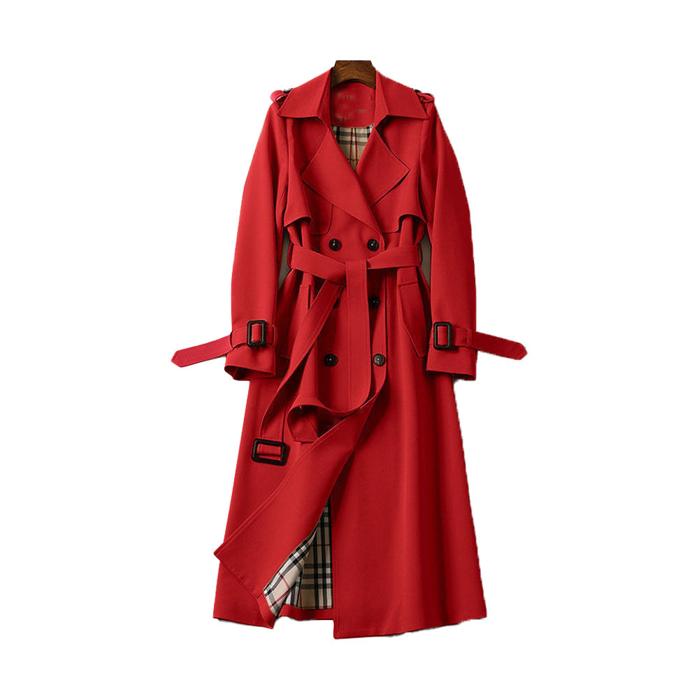 Trenchcoat Voor Dames Met Dubbele Rij Knopen