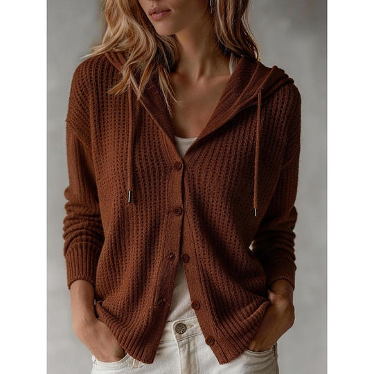 Renate - Elegant Grofgebreid Capuchon Vest