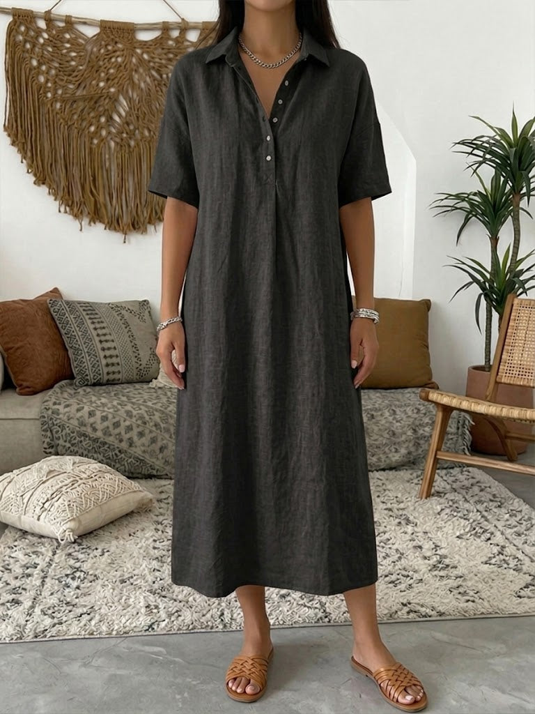 Karin - Luchtige Linnen Blousejurk