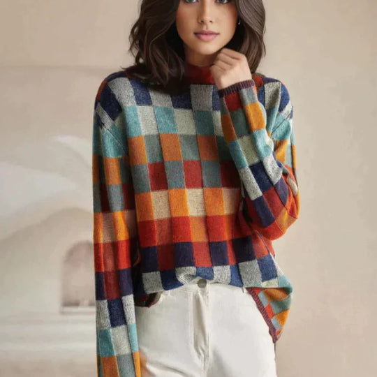 Amélie – Couture patchwork coltrui met een unieke stijl