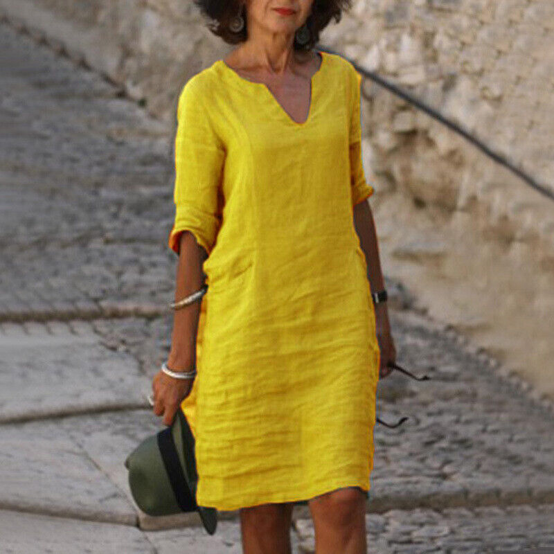 Petra - Comfortabele Linnen Zomerjurk