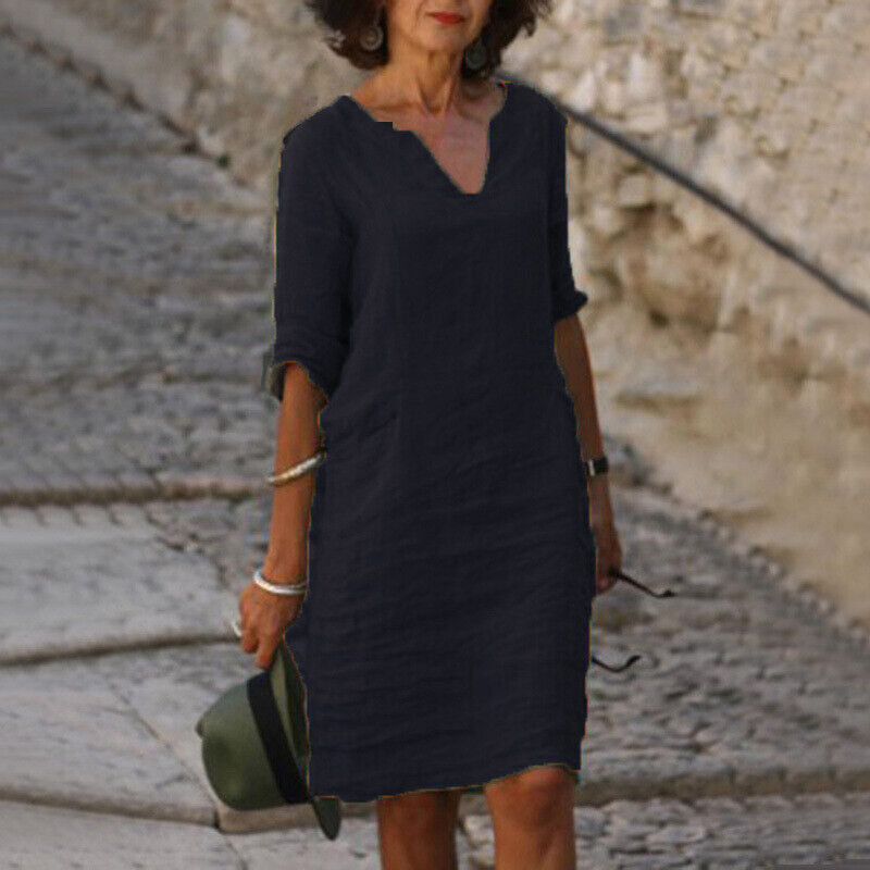 Petra - Comfortabele Linnen Zomerjurk