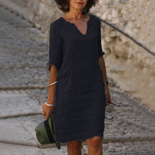 Petra - Comfortabele Linnen Zomerjurk