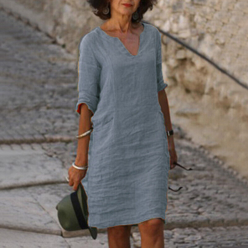 Petra - Comfortabele Linnen Zomerjurk
