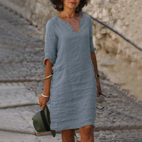 Petra - Comfortabele Linnen Zomerjurk