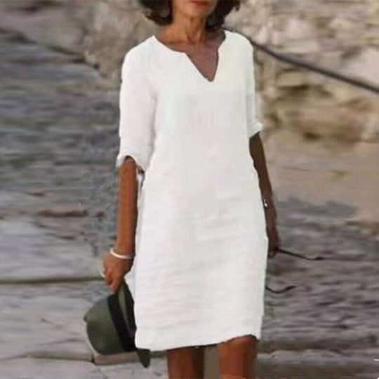 Petra - Comfortabele Linnen Zomerjurk