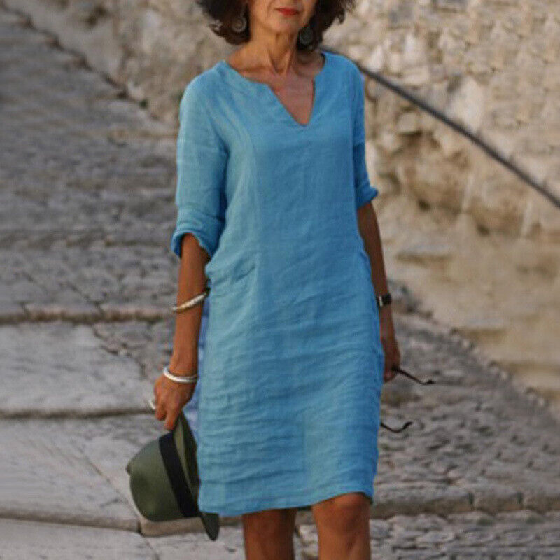 Petra - Comfortabele Linnen Zomerjurk