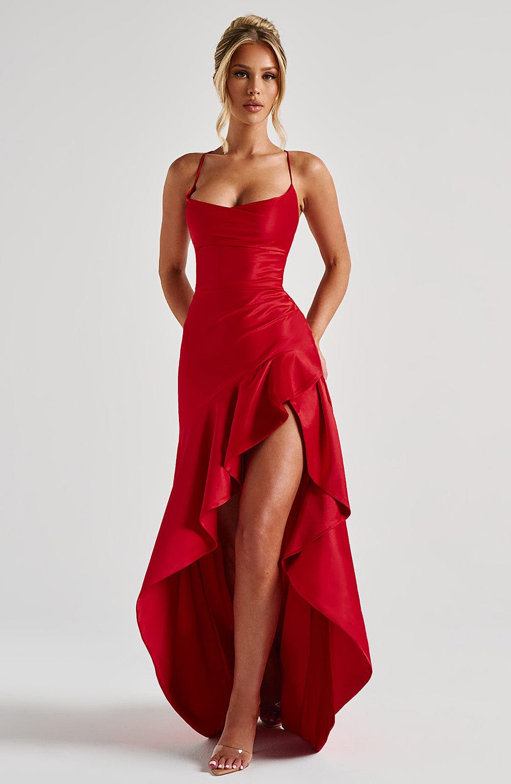 Charlotte - Elegante Satijnen Maxi Jurk met Split
