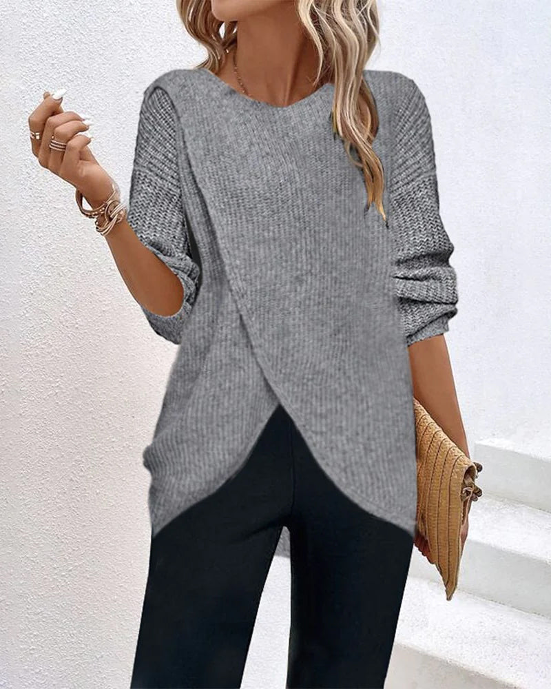 Sarah - Elegante Gebreide V-Hals Trui