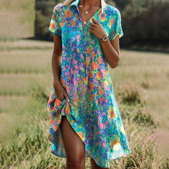 Renske - Boho Zomerjurk met Stippen