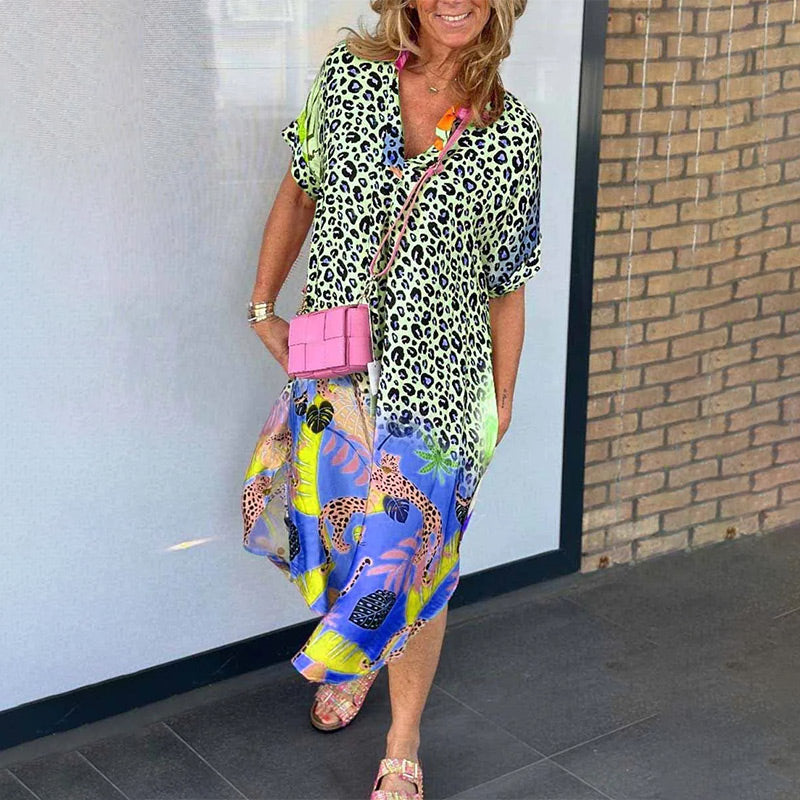 Maxi Jurk Dames Met Luipaardprint - Robin