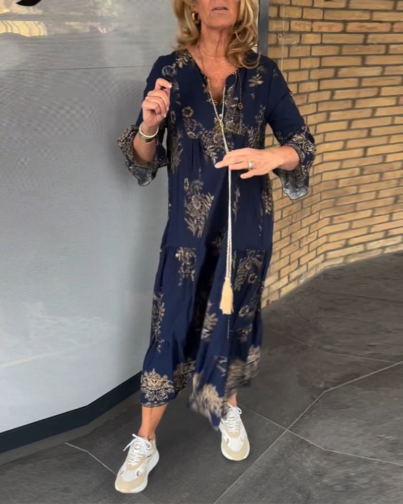 Diana - Bohemian Maxi Jurk Bloemenprint Dames