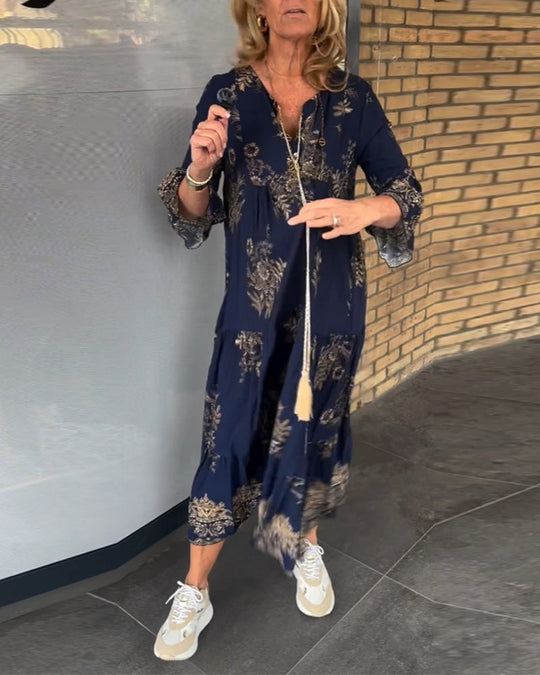Diana - Bohemian Maxi Jurk Bloemenprint Dames