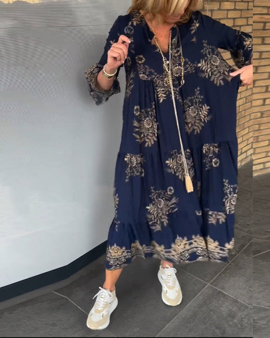 Diana - Bohemian Maxi Jurk Bloemenprint Dames