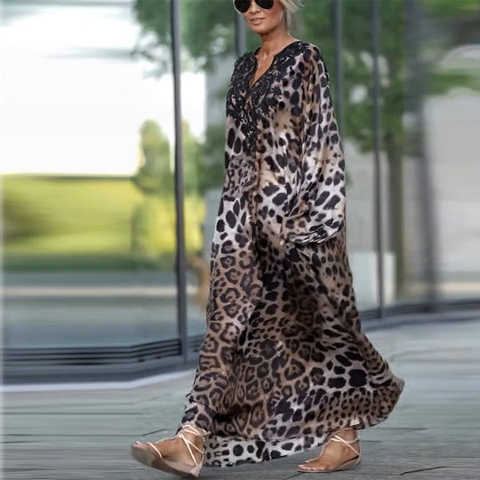 Maxi Jurk Dames Met Luipaardprint - Pien