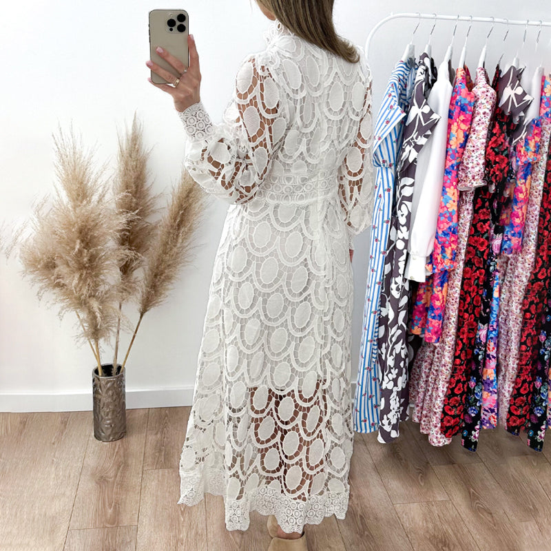 Hilde - Elegante Kanten Midi Jurk
