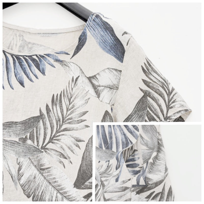 Linnen Tuniek Jurk Dames Botanisch - Livia
