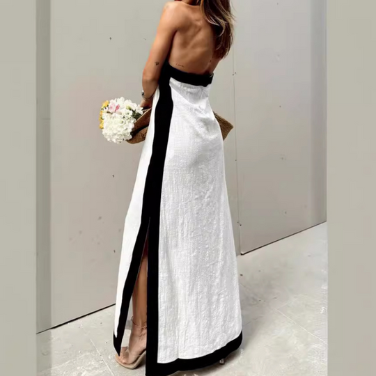 Margot - Stijlvolle Halter Maxi Jurk met Split