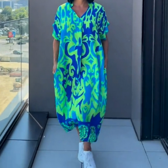 Noa | Kaftan Jurk Dames Luchtig Met Print