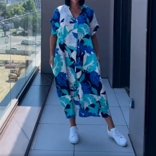 Noa | Kaftan Jurk Dames Luchtig Met Print