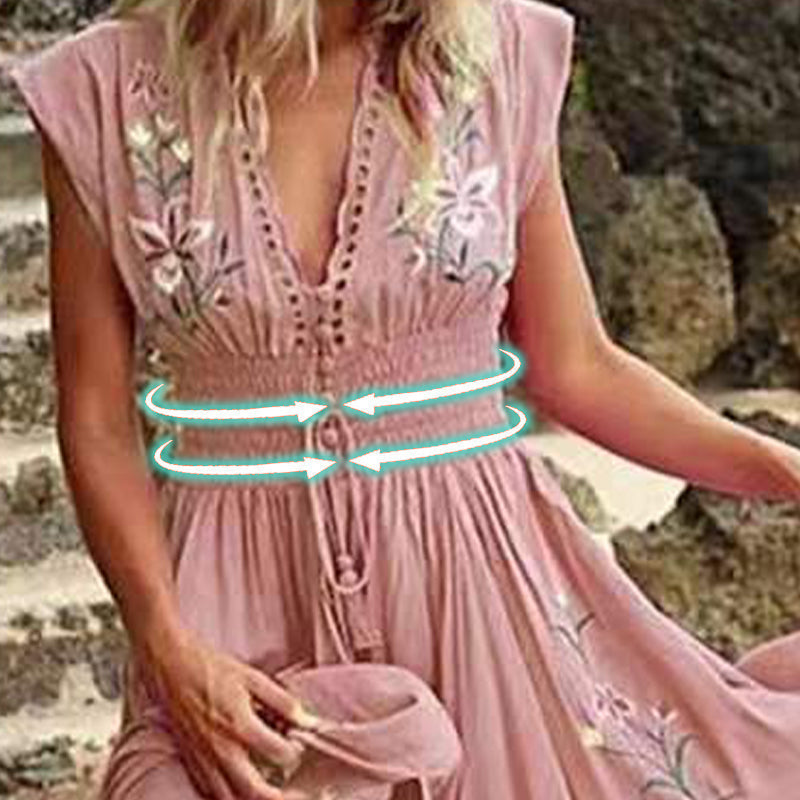 Boho Maxi Jurk Dames Met Borduursel - Lara