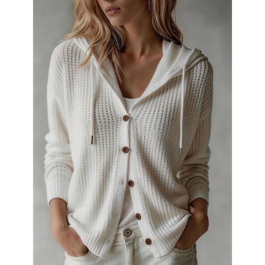 Renate - Elegant Grofgebreid Capuchon Vest