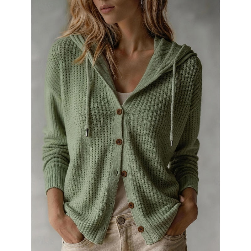 Renate - Elegant Grofgebreid Capuchon Vest