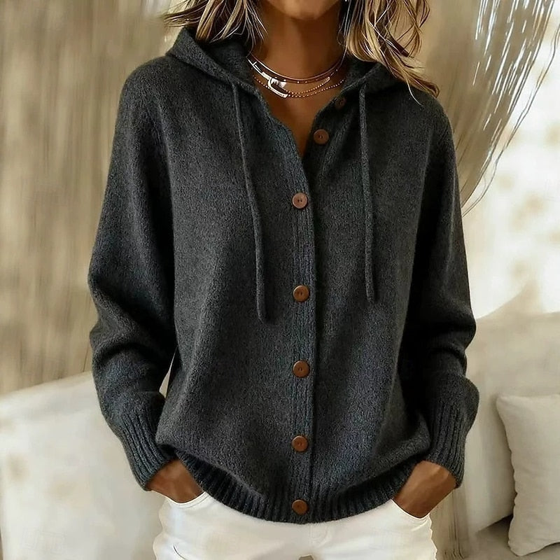 Simone - Elegant Gebreid Capuchon Vest