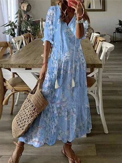Anouk | Boho Maxi Jurk Dames Met Print