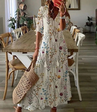 Roos - Zwierige Boho Maxi Jurk Dames