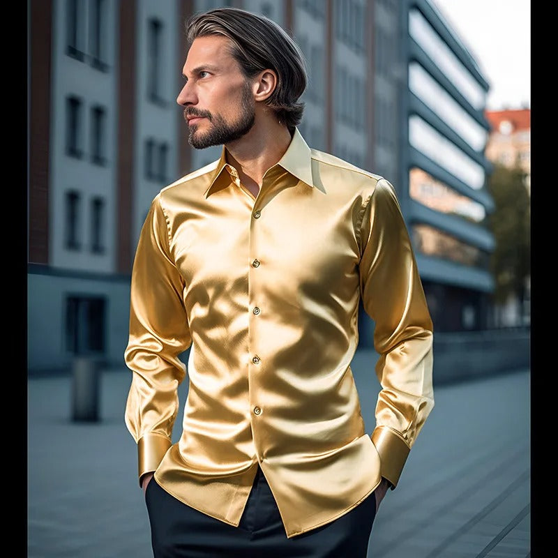 Rolf - Satijnen Overhemd - Luxe - Heren-6