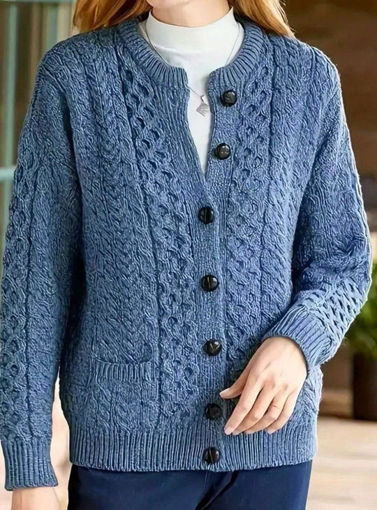 Amanda - Klassiek Kabelgebreid Knopen Vest