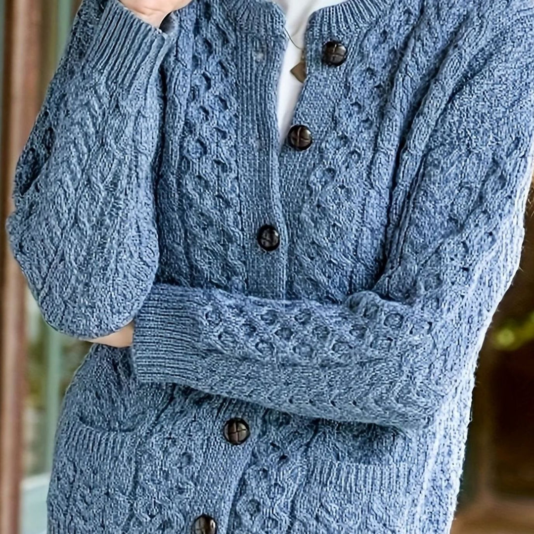 Amanda - Klassiek Kabelgebreid Knopen Vest