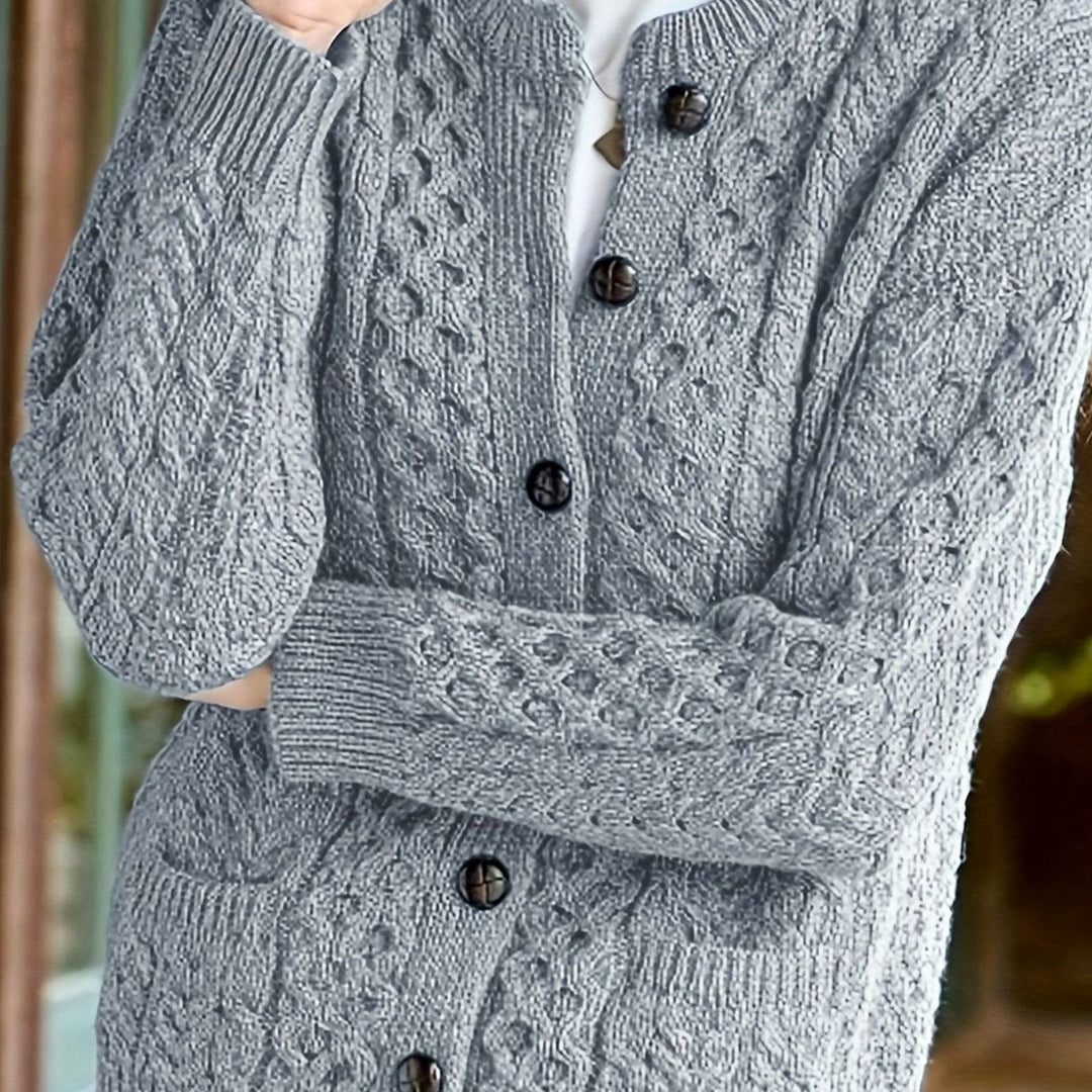 Amanda - Klassiek Kabelgebreid Knopen Vest