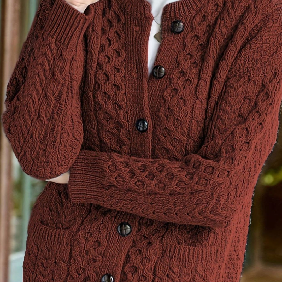 Amanda - Klassiek Kabelgebreid Knopen Vest