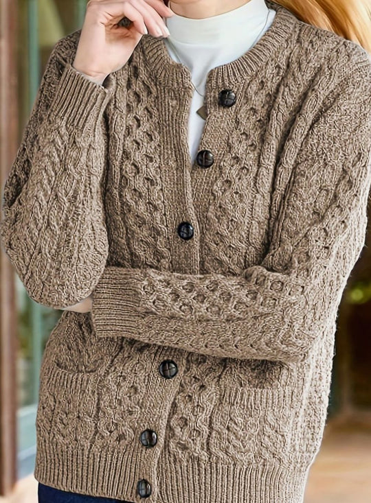 Amanda - Klassiek Kabelgebreid Knopen Vest