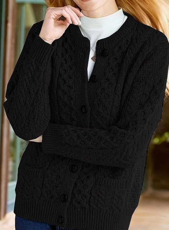 Amanda - Klassiek Kabelgebreid Knopen Vest
