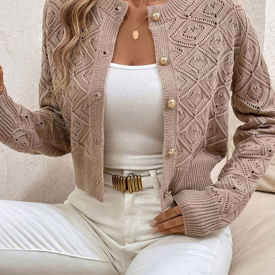 Paula - Elegant Ronde Hals Knopen Vest