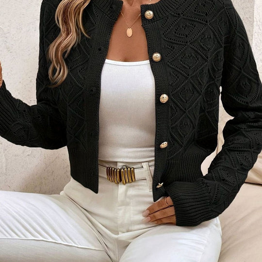 Paula - Elegant Ronde Hals Knopen Vest