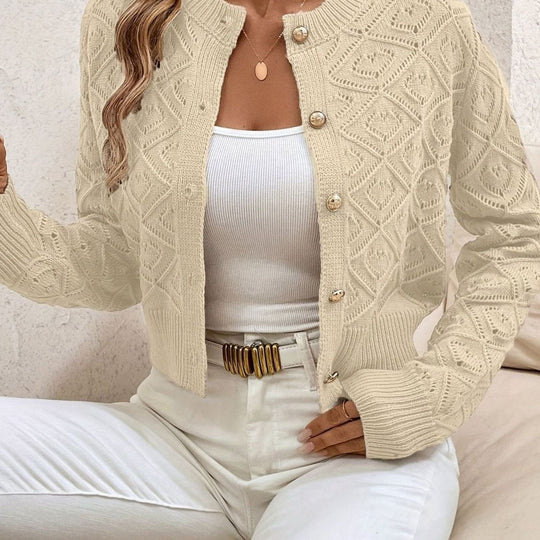 Paula - Elegant Ronde Hals Knopen Vest